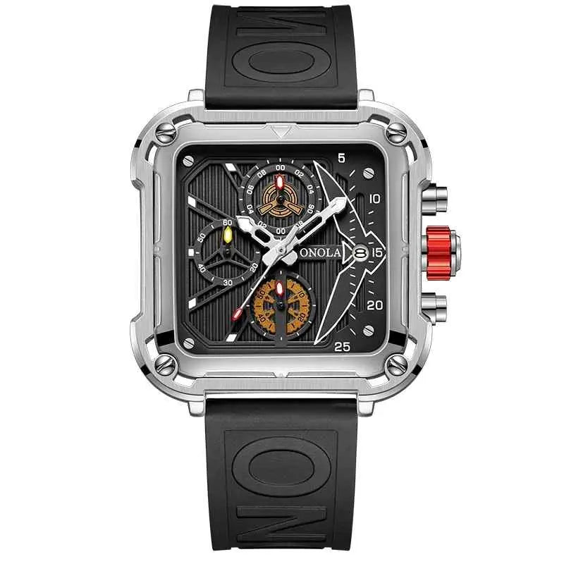 ONOLA Men's Luxury Sport Quartz Watch - Multifunctional, Waterproof, Luminous, Rubber Strap Barry Polo