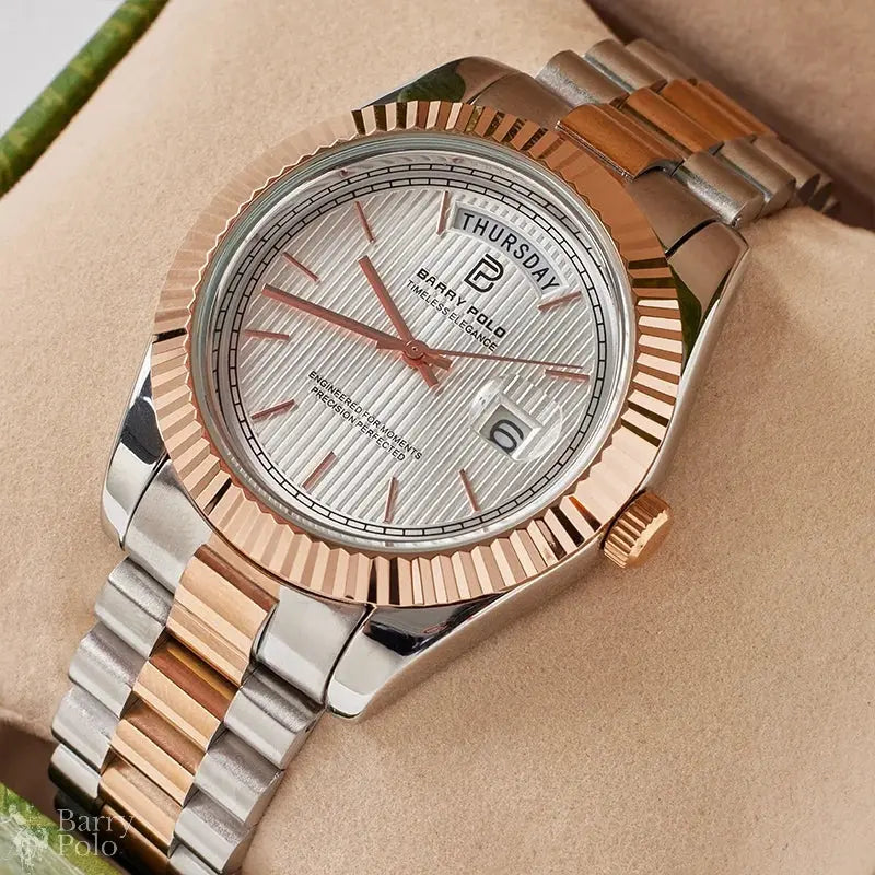 BARRY POLO Men's Luxury Quartz Watch - Auto Date, Day/Date, Shock Resistant, Stainless Steel Barry Polo