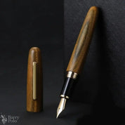 Elegant Natural Wood Fountain Pen with Gold Clip Barry Polo