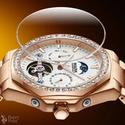 Mark Fairwhale FW-6740 Men's Automatic Luxury Sport Watch - Luminous Skeleton Dial, Stainless Steel Barry Polo