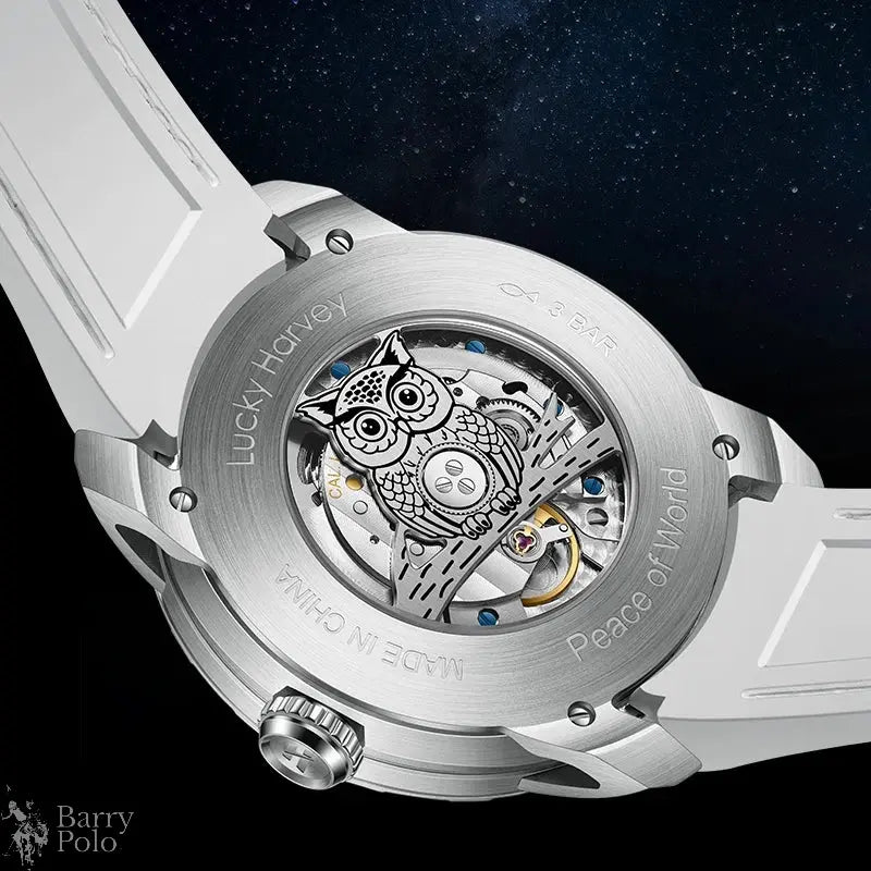 Lucky Harvey Owl Men's Automatic Luxury Watch - Sapphire Crystal, Luminous, 5ATM Waterproof, Unique Design Barry Polo