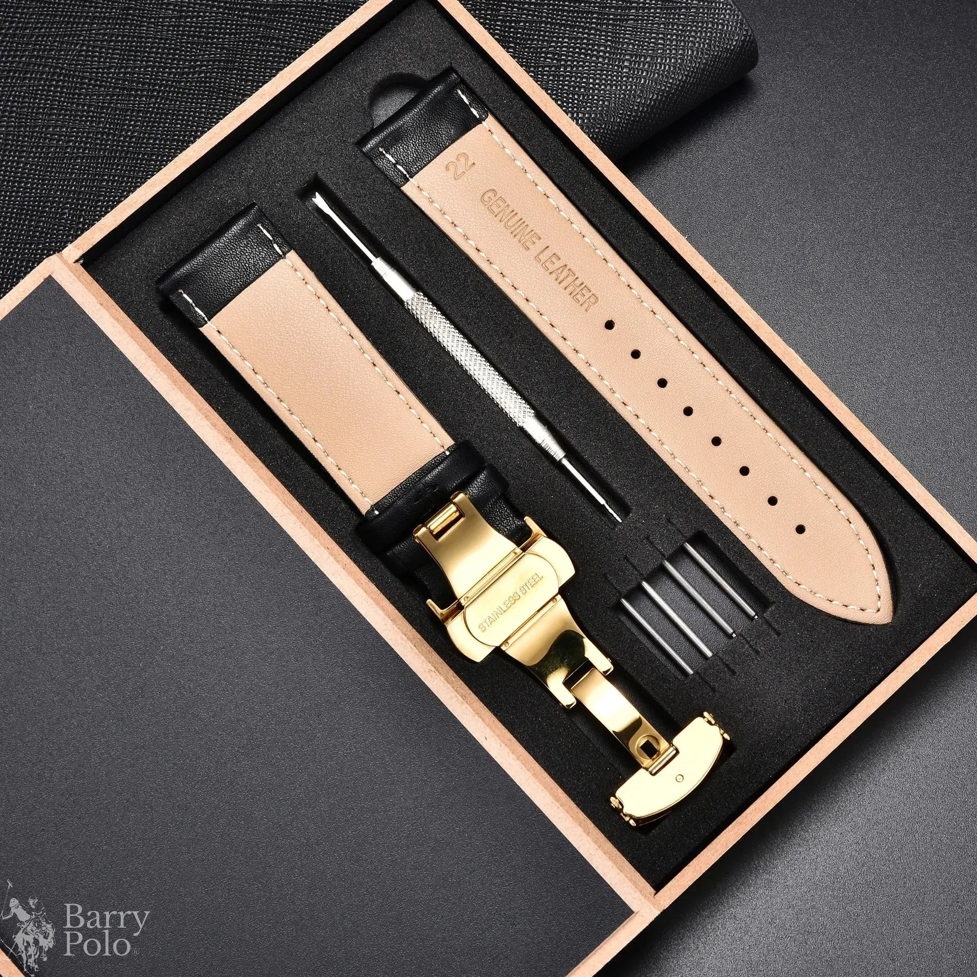 Barry Polo Genuine Leather Watchband 18-24mm - Elevate Your Style with Luxury Barry Polo