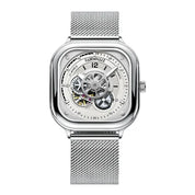 Mark Fairwhale 6500 Men Automatic Watch Square Luxury Watches Waterproof Luminous Skeleton Fashion Mechanical Wristwatch