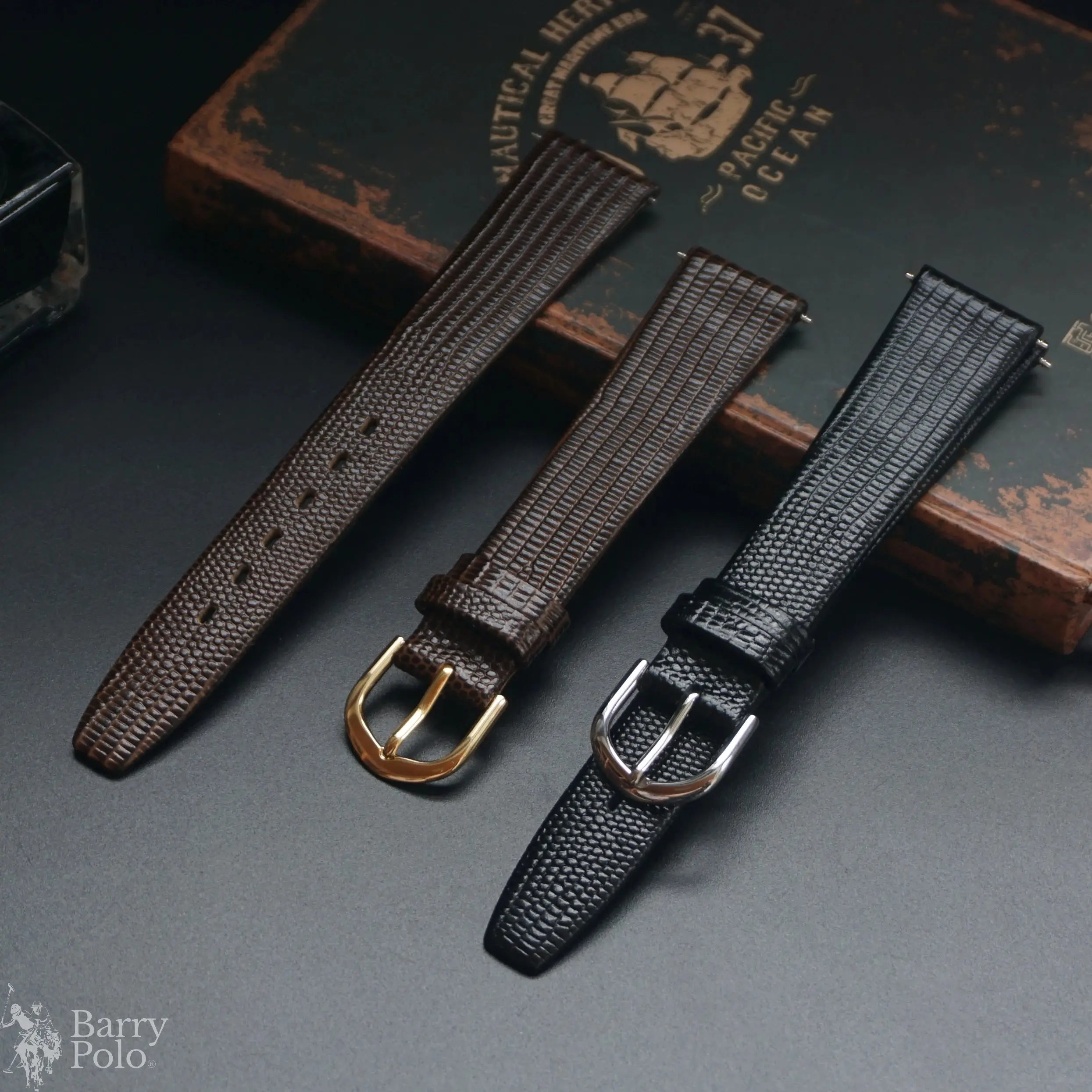 Vintage Lizard Embossed Calf Leather Watch Strap 12-21mm - Thin & Soft Barry Polo