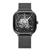 Mark Fairwhale 6500 Men Automatic Watch Square Luxury Watches Waterproof Luminous Skeleton Fashion Mechanical Wristwatch