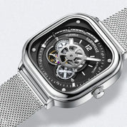 Mark Fairwhale 6500 Men Automatic Watch Square Luxury Watches Waterproof Luminous Skeleton Fashion Mechanical Wristwatch