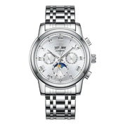 Mark Fairwhale Automatic Movement Watch Luxury Chronograph Moon Phase Calendar Waterproof Mechanical Watches for Men