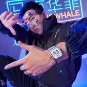 Mark Fairwhale 6500 Men Automatic Watch Square Luxury Watches Waterproof Luminous Skeleton Fashion Mechanical Wristwatch